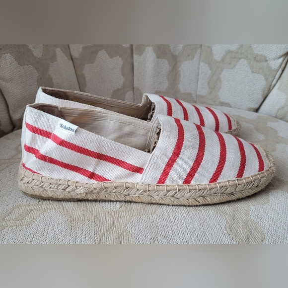 SOLUDOS ESPADRILLES SHOES SANDALS "DALI" RED WHITE STRIPE ANTHROPOLGIE 8.5 - Picture 5 of 14